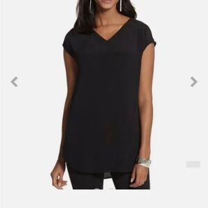 Chico's Black Cap Sleeve Relaxed Tunic